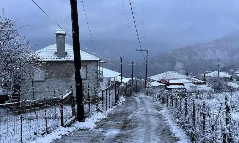 Παραμυθένιες εικόνες από τη χιονισμένη Χρυσομηλιά Τρικάλων